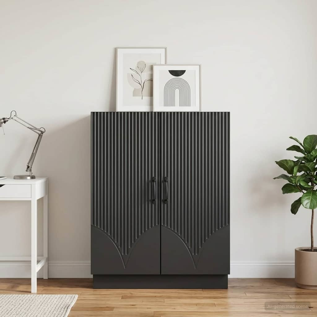 vidaXL Sideboard Schwarz 66 x 34,5 x 87 cm Holzwerkstoff