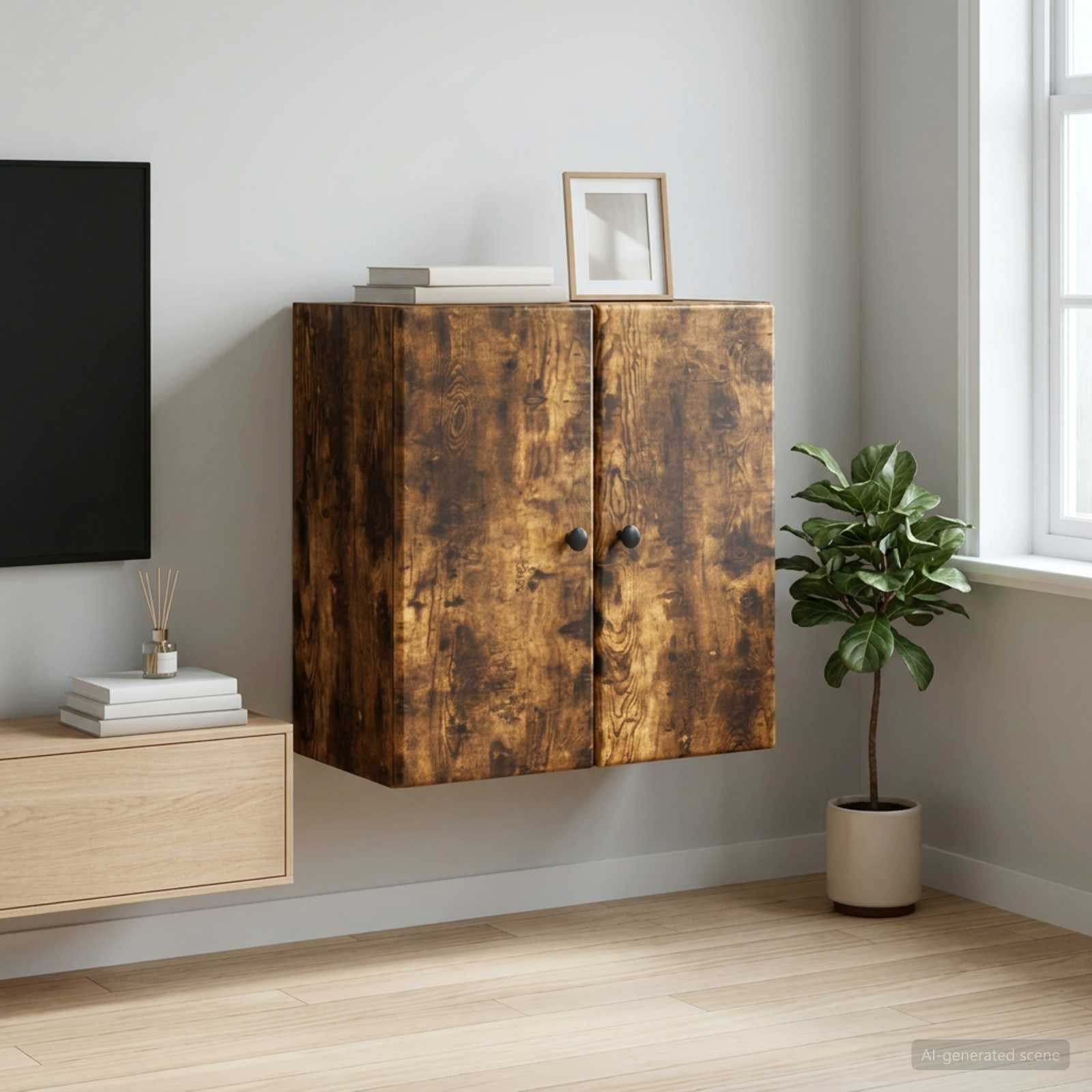 vidaXL Wandschrank Geräucherte Eiche 59 x 31 x 60 cm Holzwerkstoff