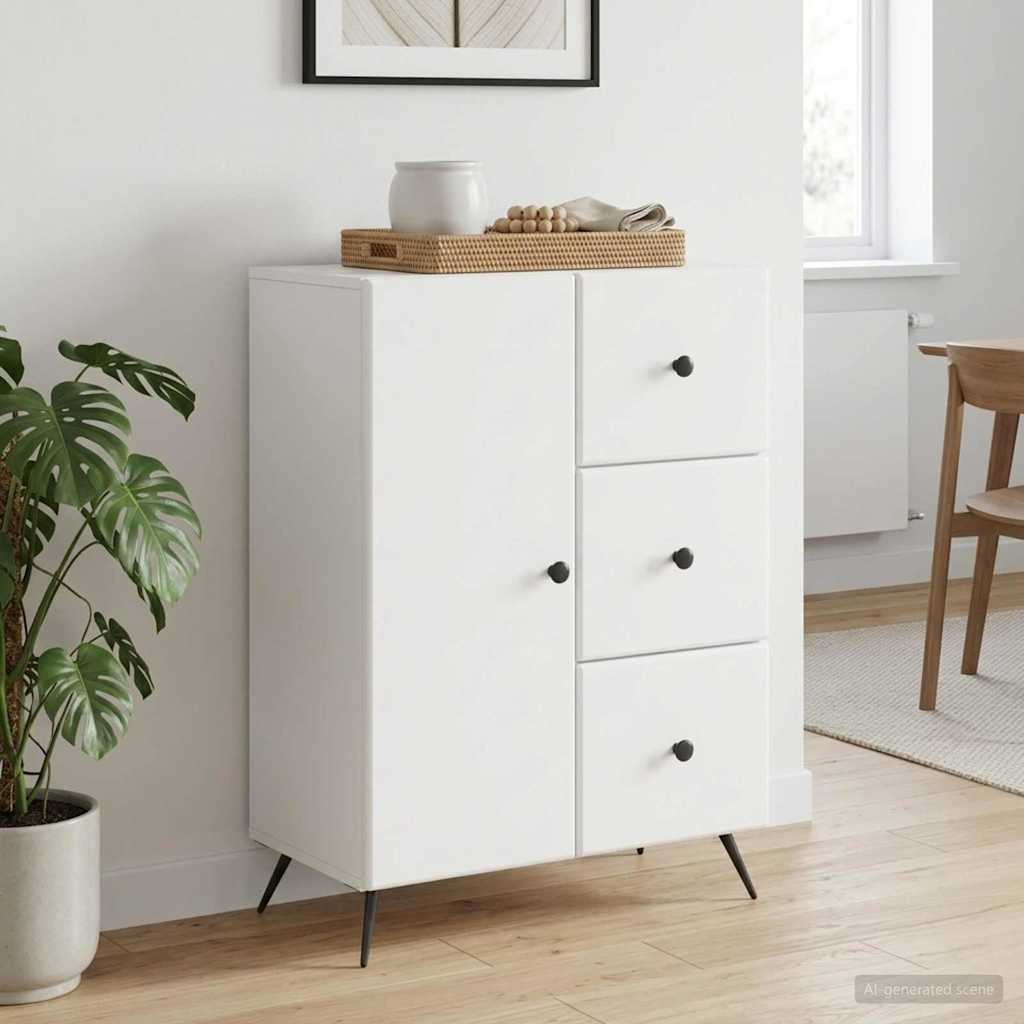 vidaXL Sideboard Weiß 66 x 34,5 x 90 cm Holzwerkstoff