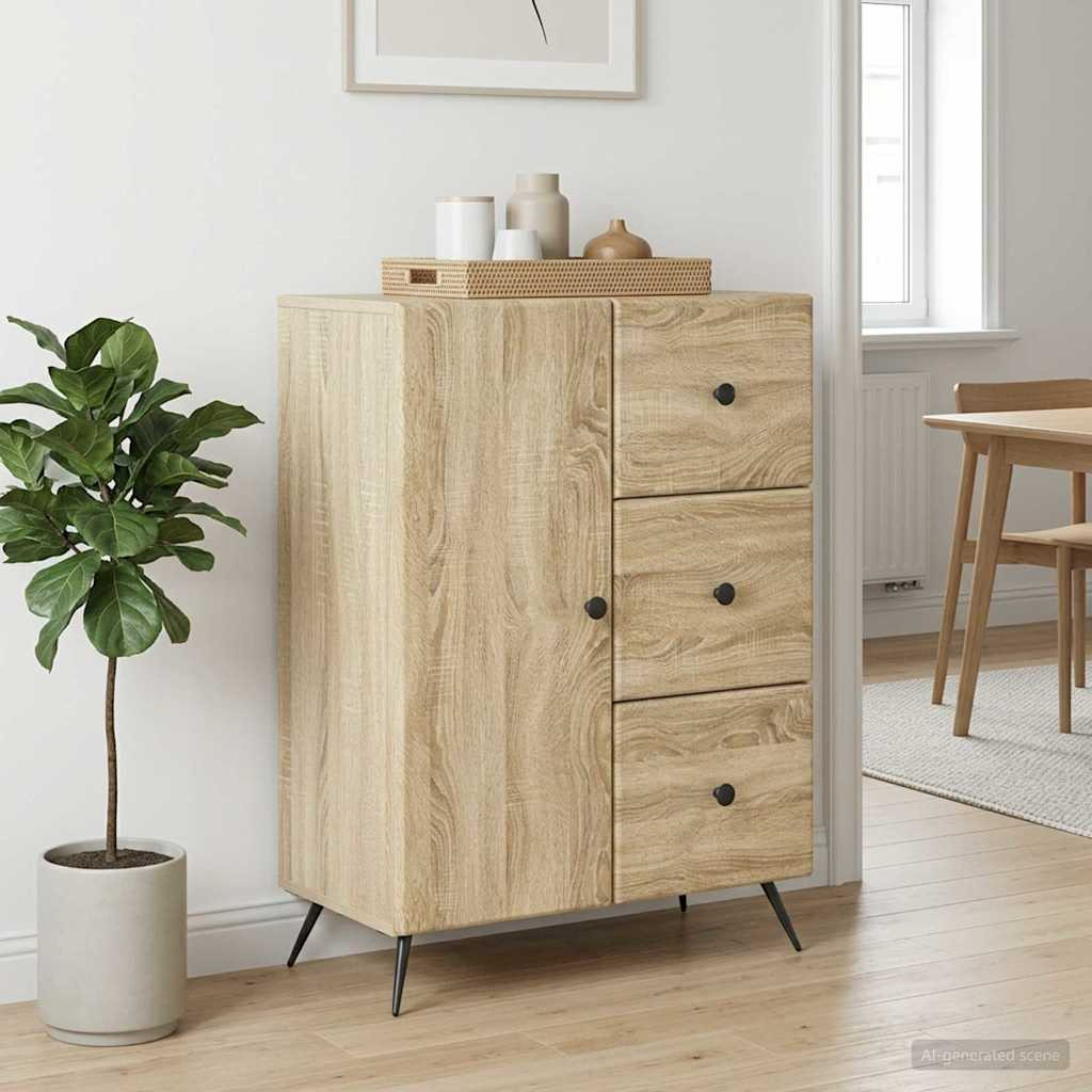 vidaXL Sideboard Sonoma-Eiche 66 x 34,5 x 90 cm Holzwerkstoff
