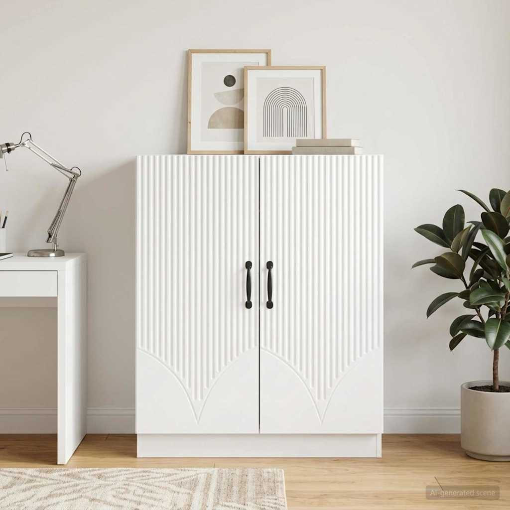 vidaXL Sideboard Hochglanz Weiß 66 x 34,5 x 87 cm Holzwerkstoff