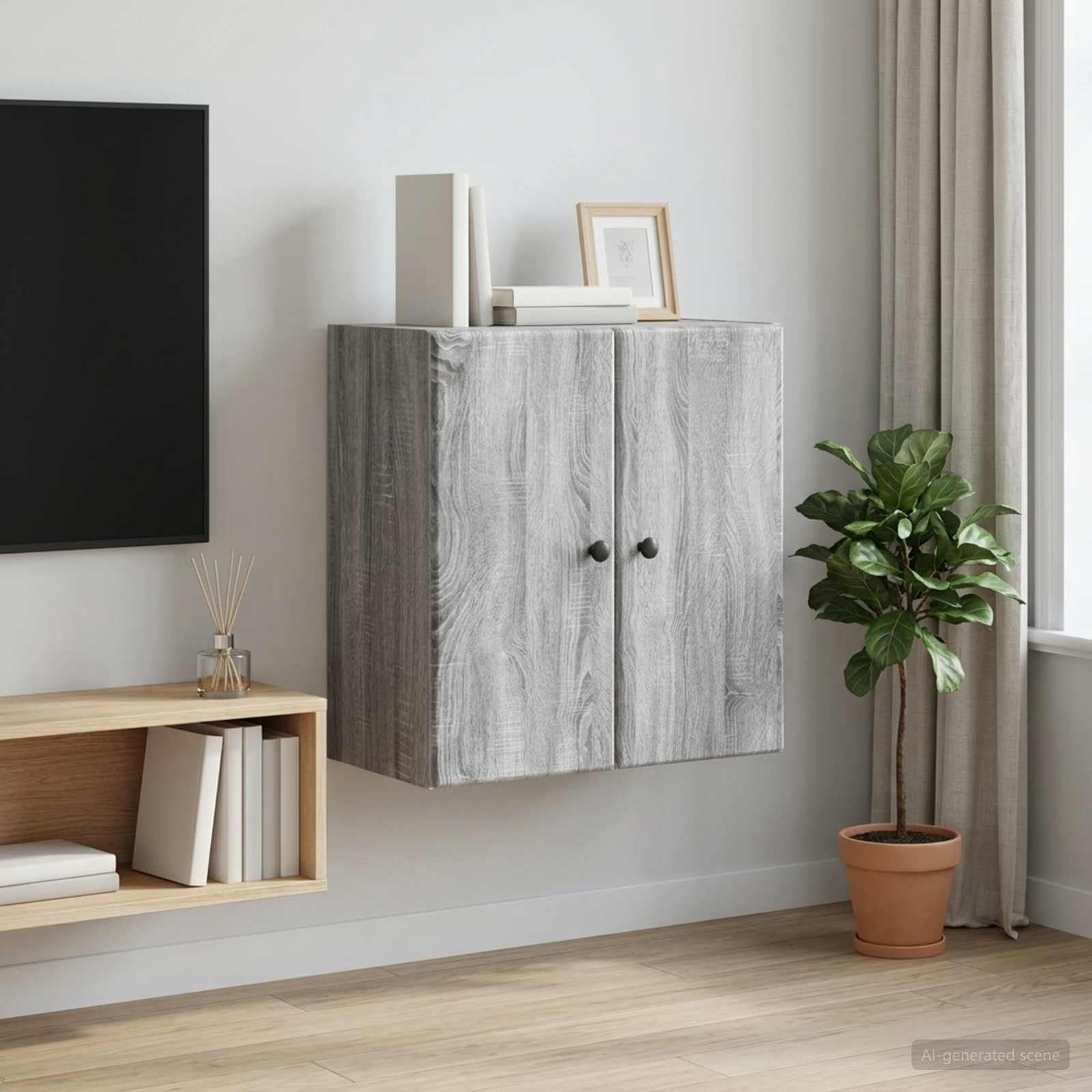 vidaXL Wandschrank Grau Sonoma 59 x 31 x 60 cm Holzwerkstoff