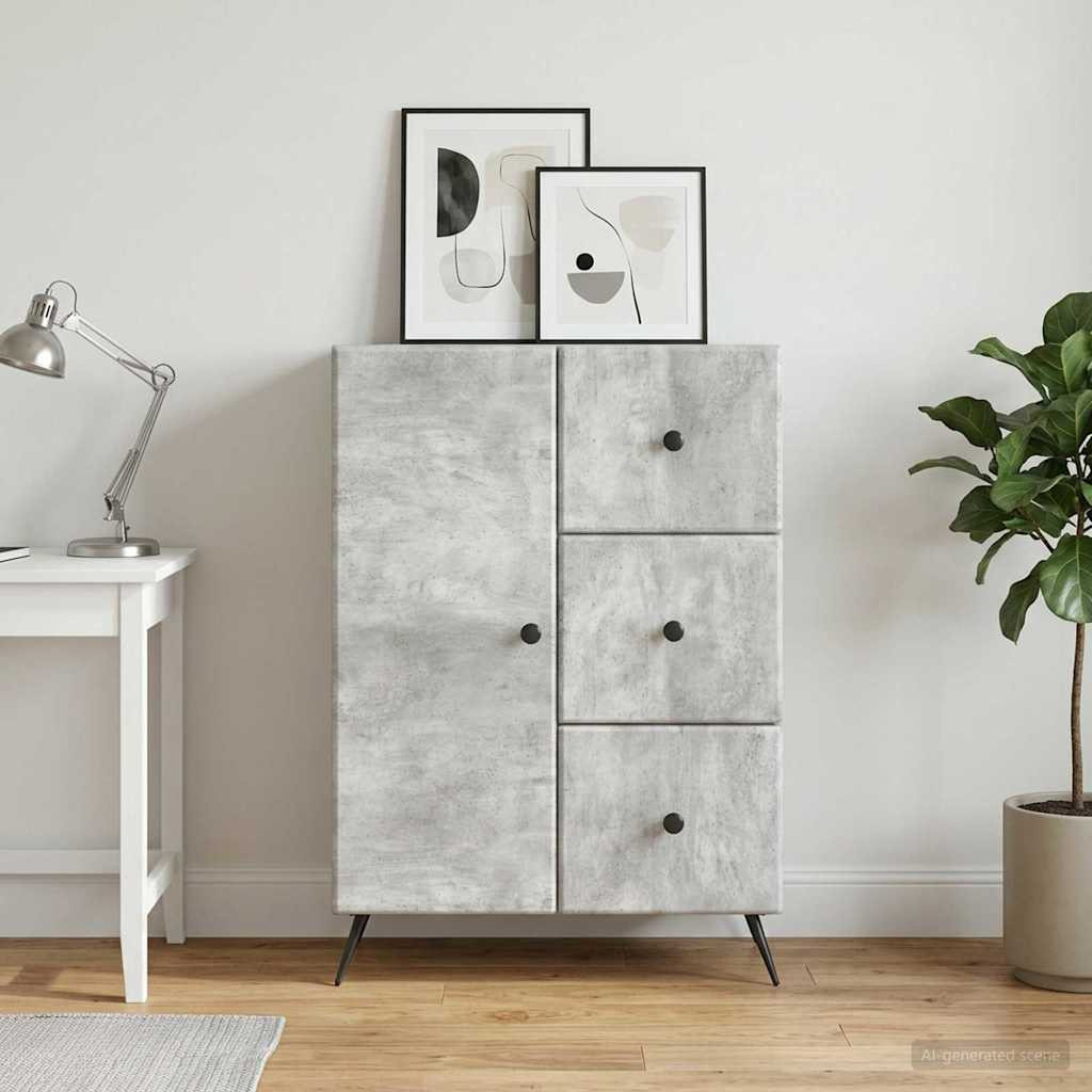 vidaXL Sideboard Betongrau 66 x 34,5 x 90 cm Holzwerkstoff