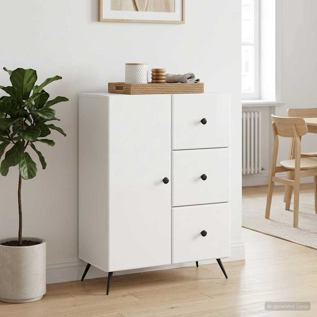 vidaXL Sideboard Hochglanz Weiß 66 x 34,5 x 90 cm Holzwerkstoff