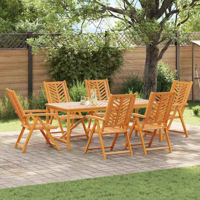 vidaXL Garten Essgruppe 7 Stk. Braun Massivholz Akazie