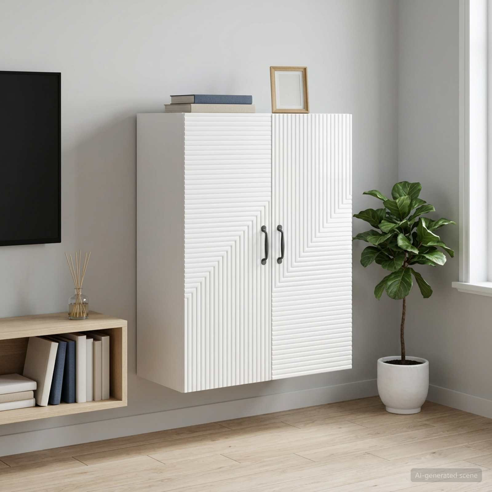 vidaXL Wandschrank Hochglanz Weiß 66 x 34,5 x 90 cm Holzwerkstoff