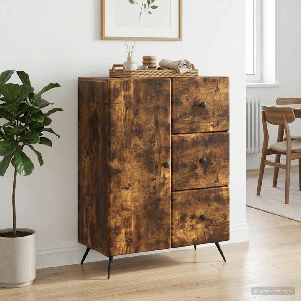 vidaXL Sideboard Geräucherte Eiche 66 x 34,5 x 90 cm Holzwerkstoff