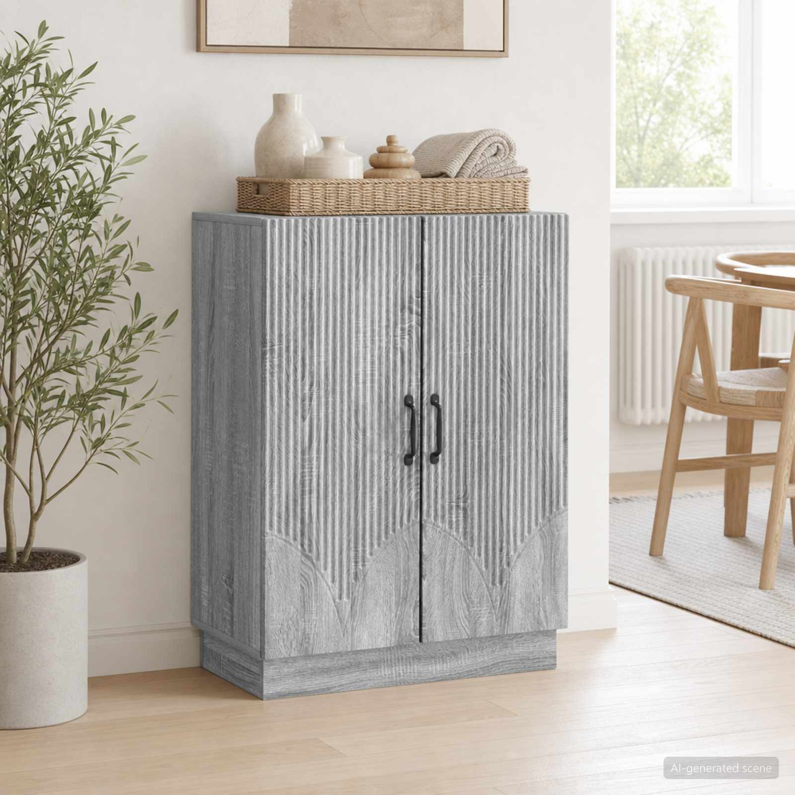 vidaXL Sideboard Graues Sonoma 66 x 34,5 x 87 cm Holzwerkstoff