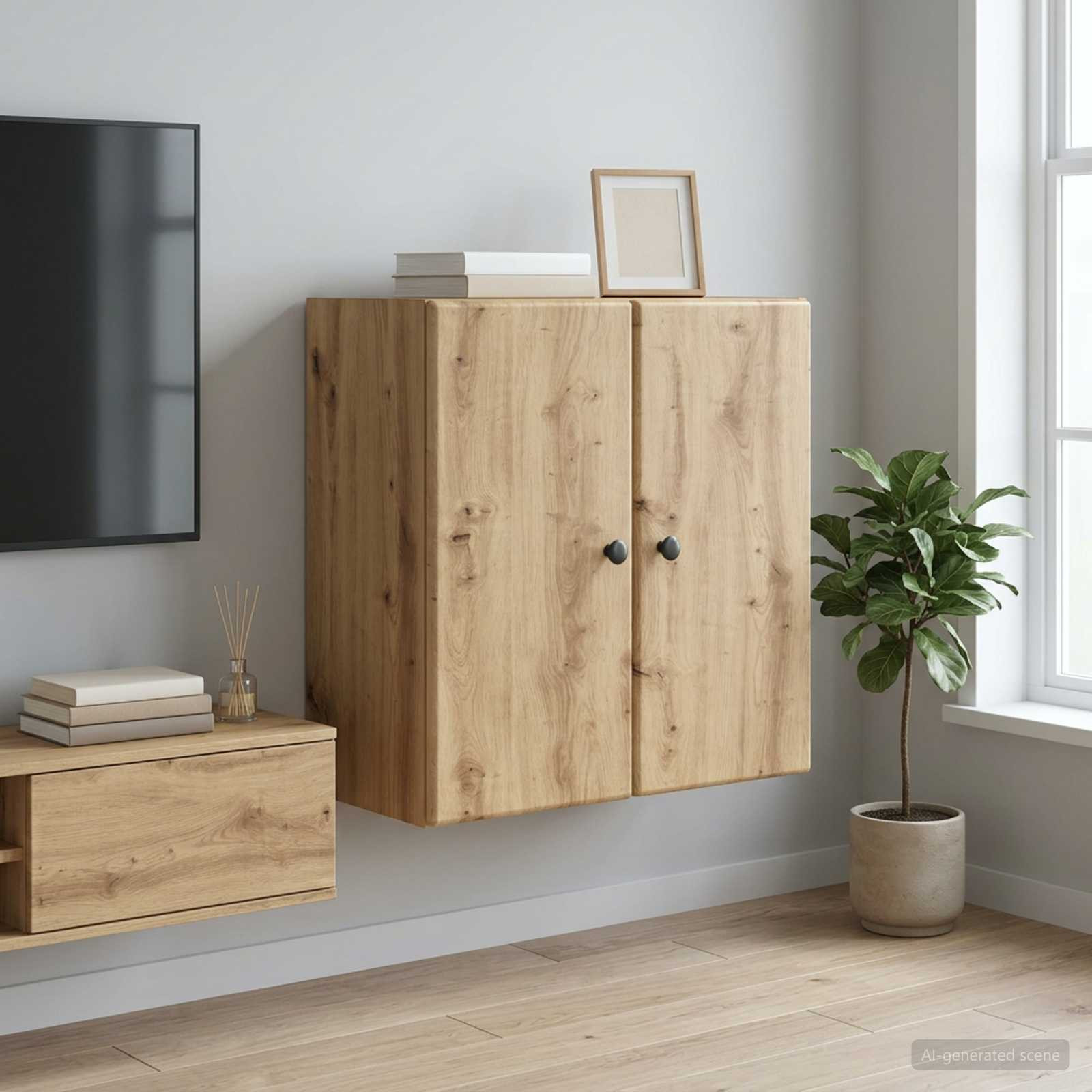 vidaXL Wandschrank 59 x 31 x 60 cm Holzwerkstoff Artisan-Eiche