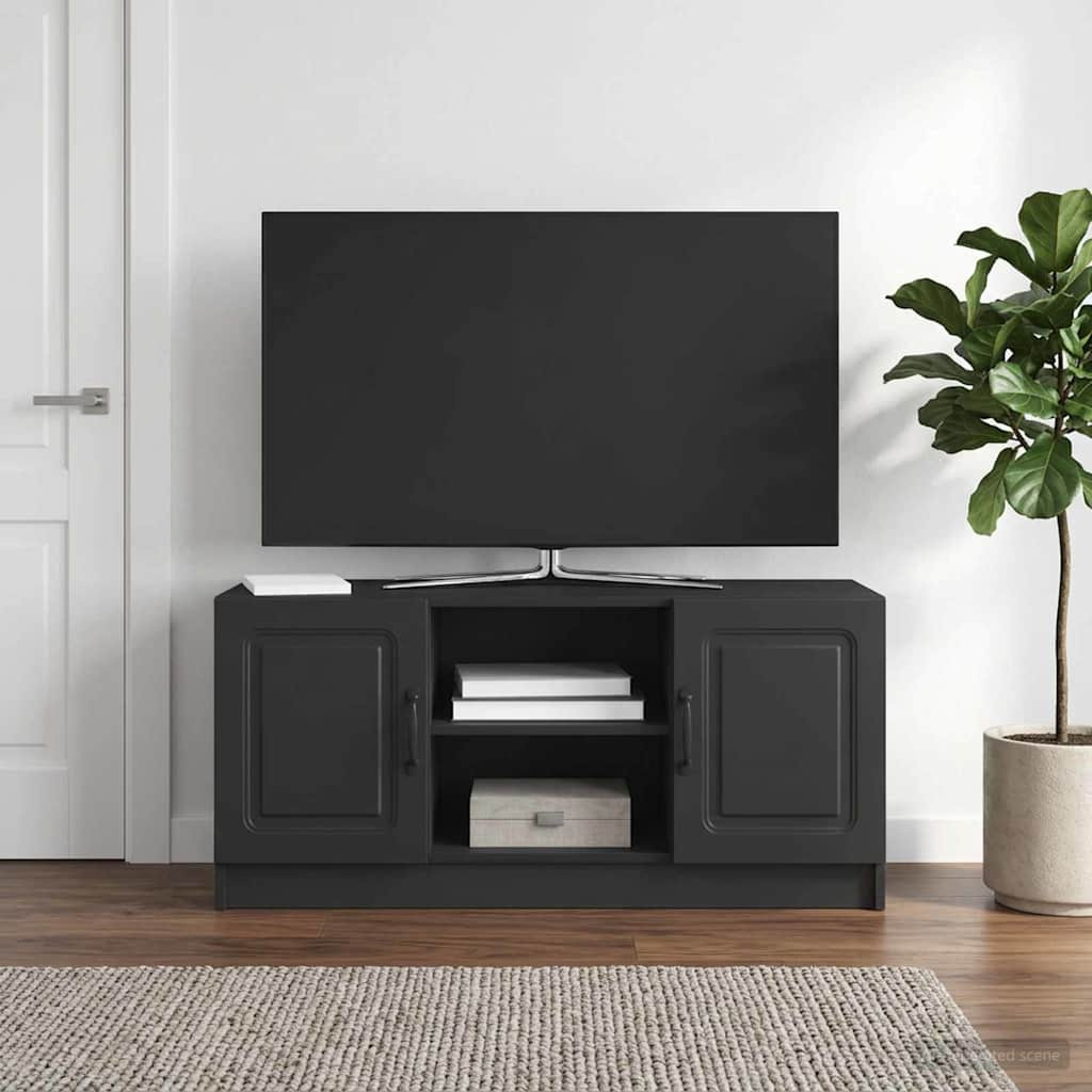 vidaXL TV-Schränk Schwarz 102 x 34,5 x 47 cm Holzwerkstoff