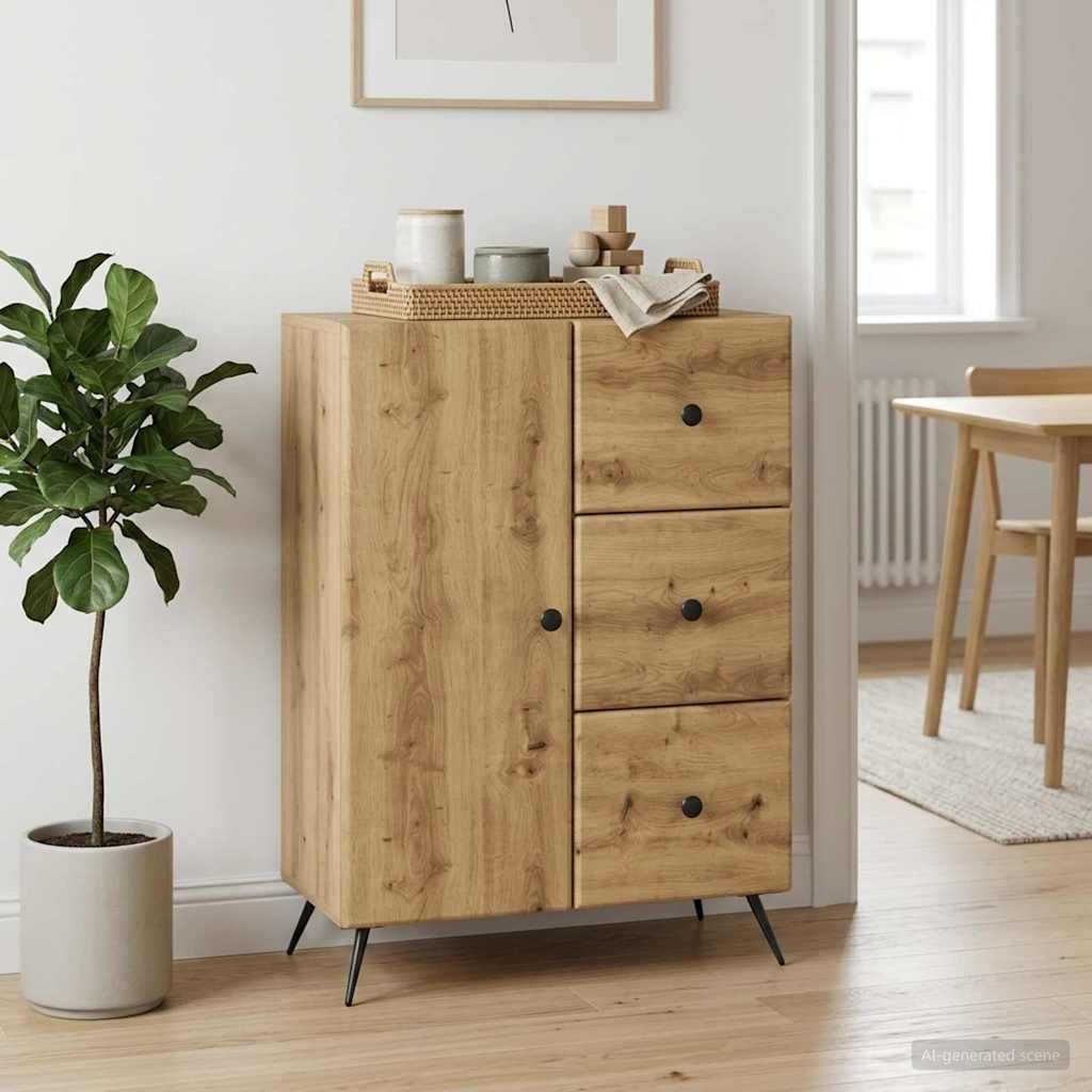 vidaXL Sideboard Artisan-Eiche 66 x 34,5 x 90 cm Holzwerkstoff