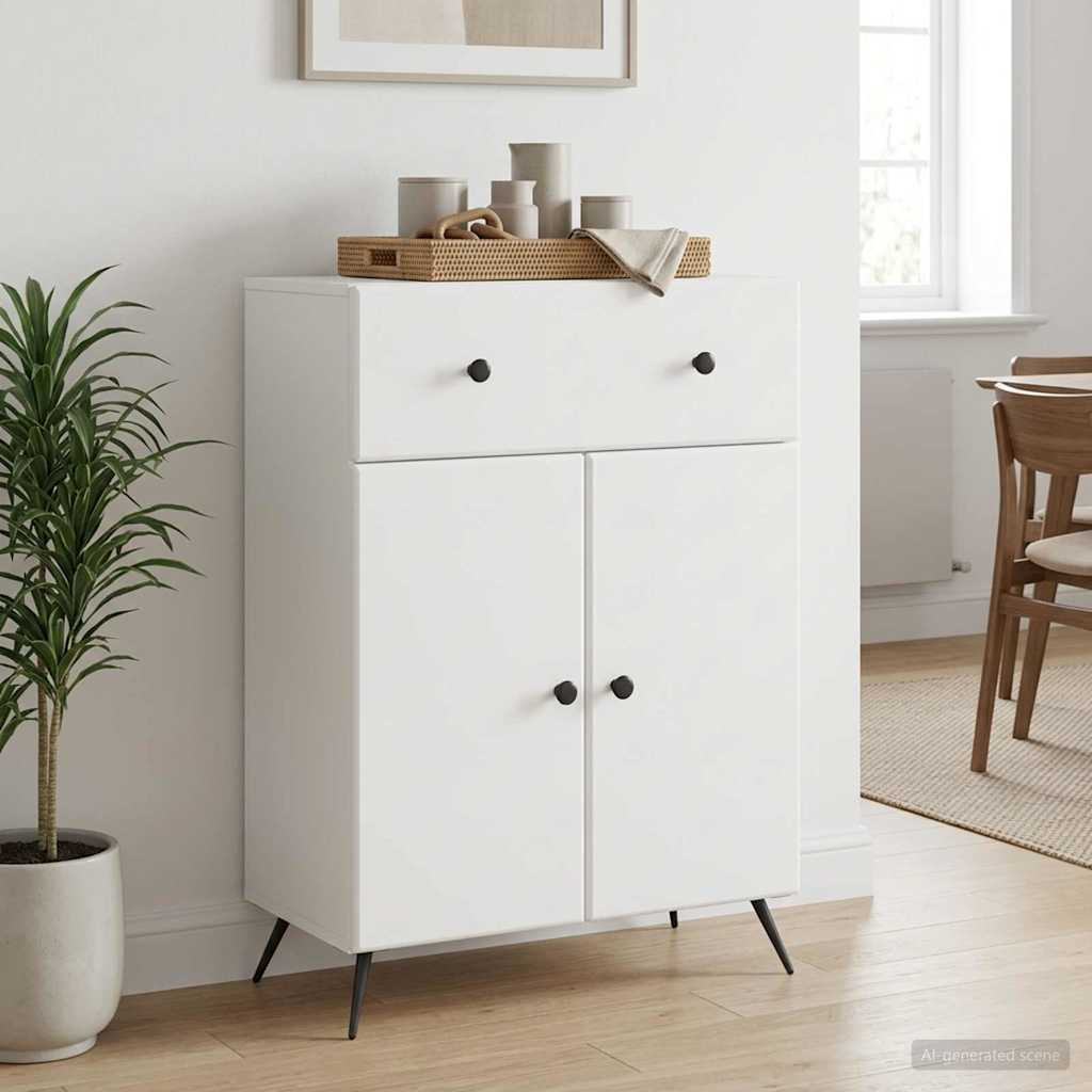vidaXL Sideboard Weiß 66 x 34,5 x 90 cm Holzwerkstoff