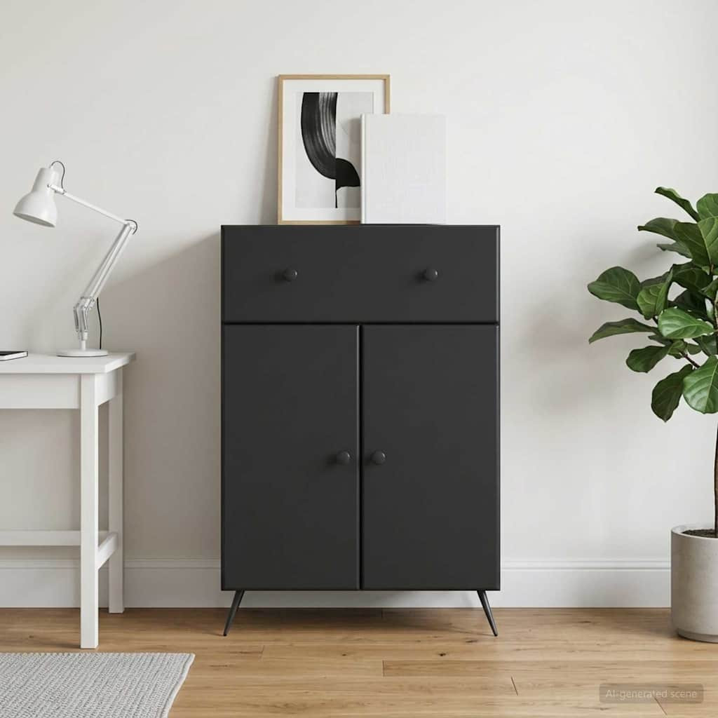 vidaXL Sideboard Schwarz 66 x 34,5 x 90 cm Holzwerkstoff