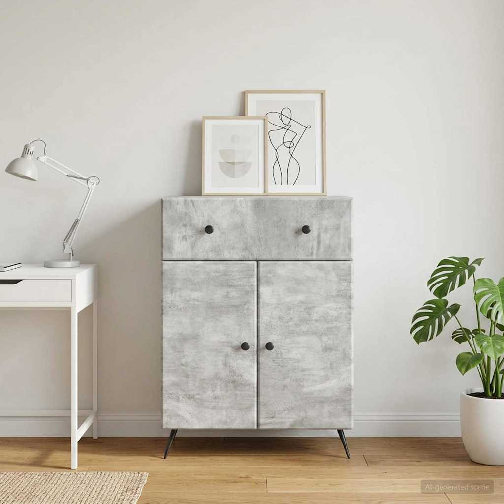 vidaXL Sideboard Betongrau 66 x 34,5 x 90 cm Holzwerkstoff