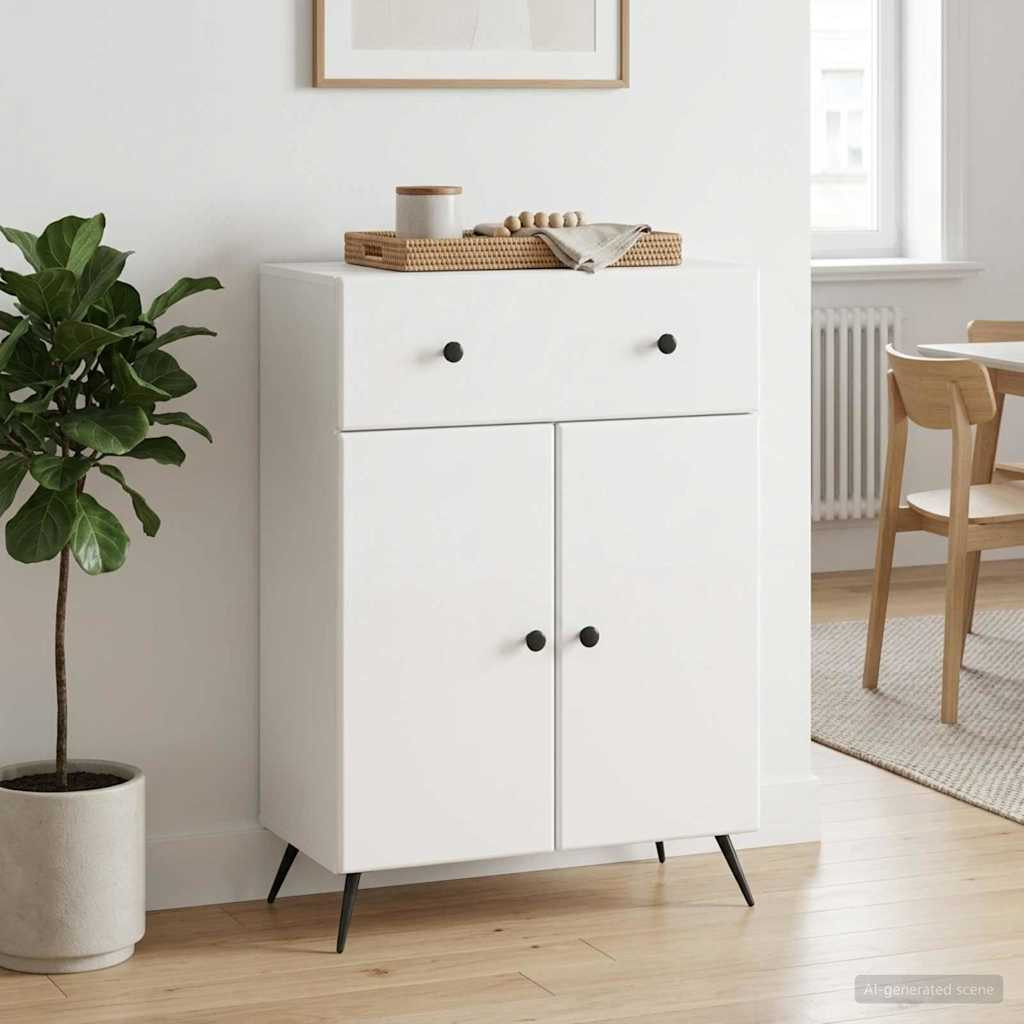 vidaXL Sideboard Hochglanz Weiß 66 x 34,5 x 90 cm Holzwerkstoff