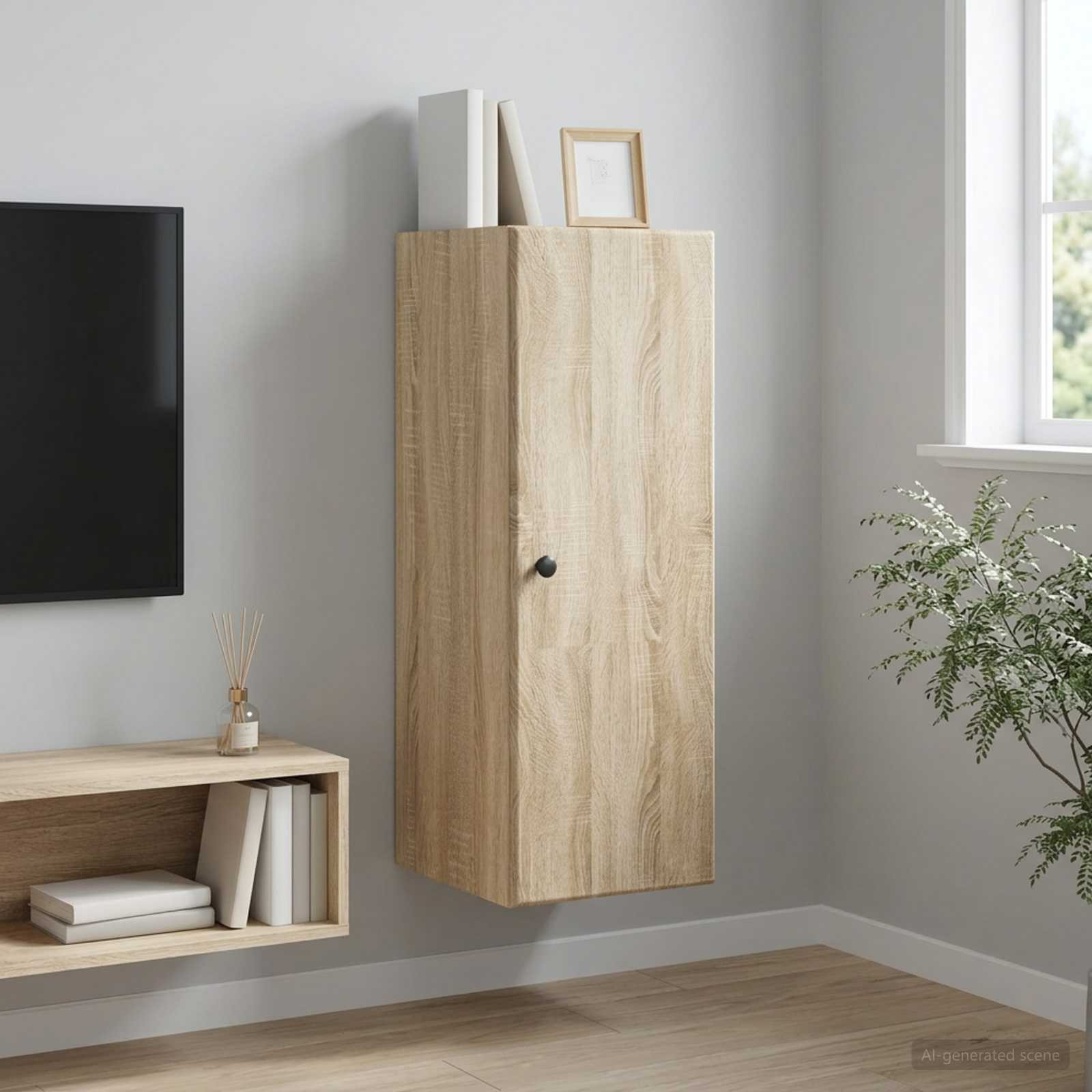 vidaXL Wandschrank Sonoma-Eiche 33 x 34,5 x 90 cm Holzwerkstoff