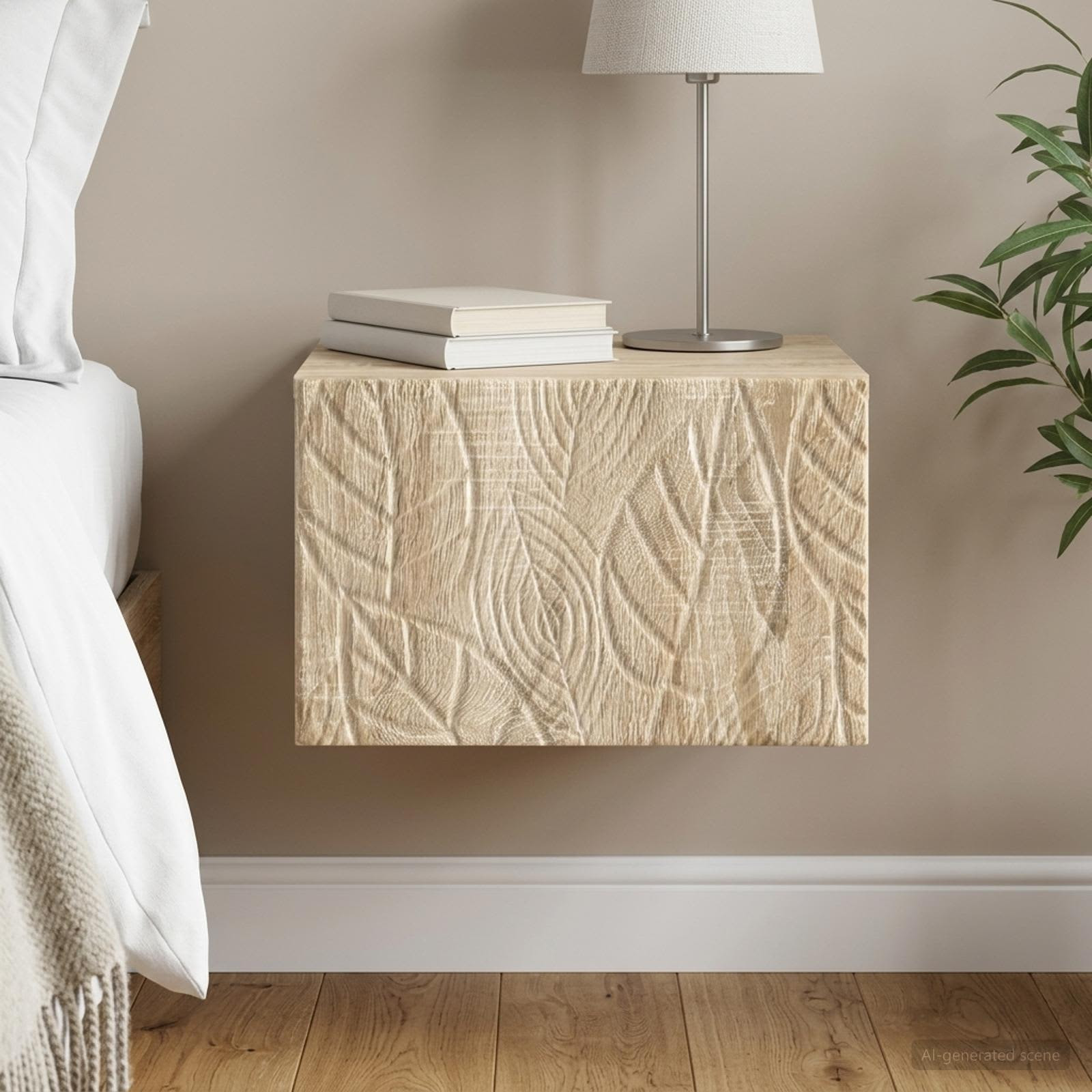 vidaXL Wandmontierter Nachttisch Sonoma-Eiche 49 x 34,5 x 20 cm