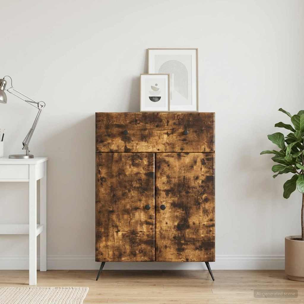 vidaXL Sideboard Geräucherte Eiche 66 x 34,5 x 90 cm Holzwerkstoff