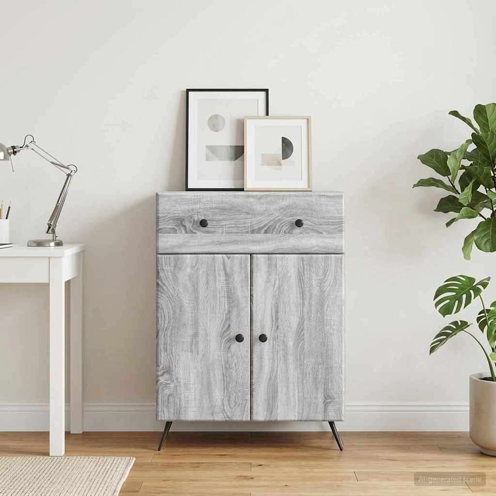 vidaXL Sideboard Graues Sonoma 66 x 34,5 x 90 cm Holzwerkstoff