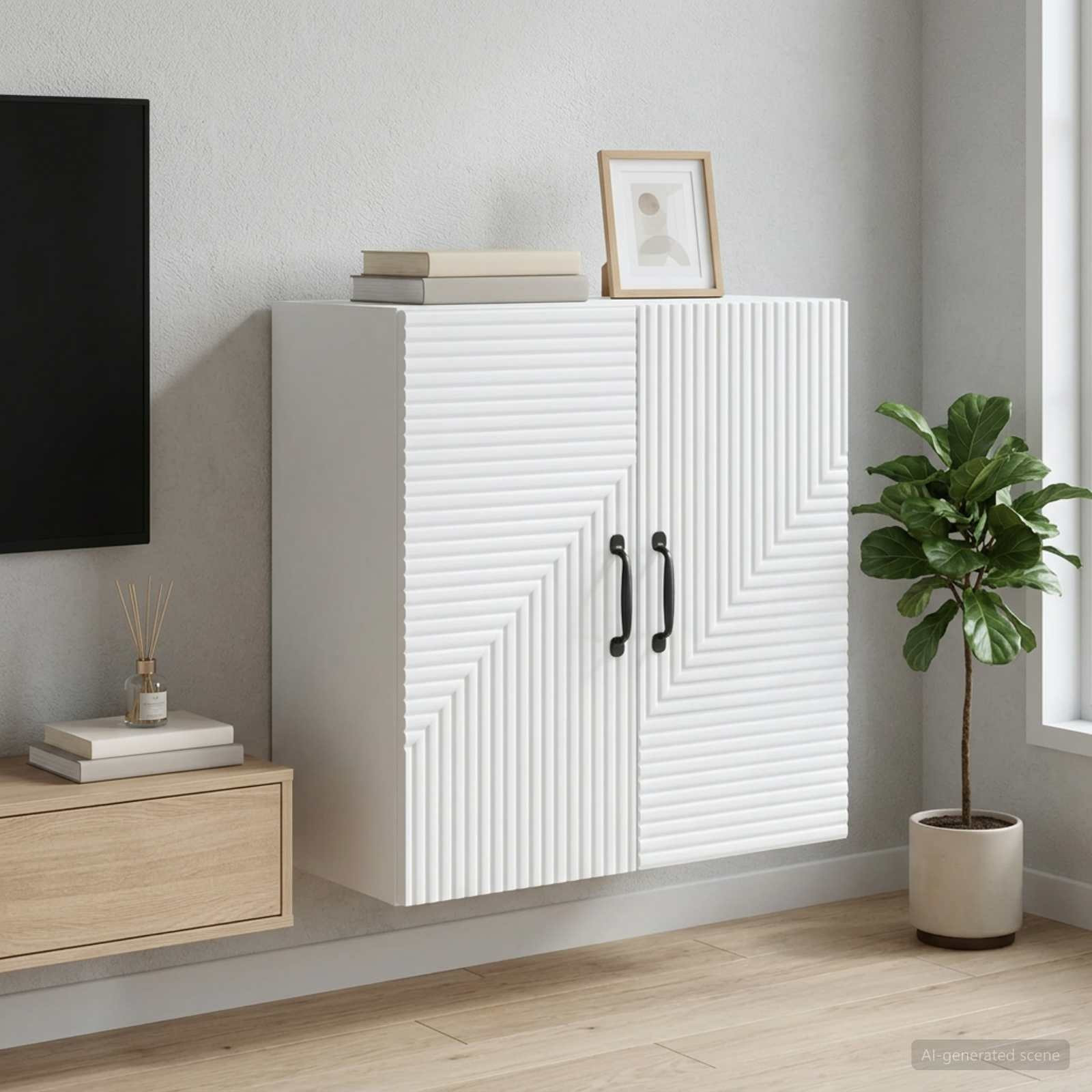 vidaXL Wandschrank Weiß 59 x 31 x 60 cm Holzwerkstoff