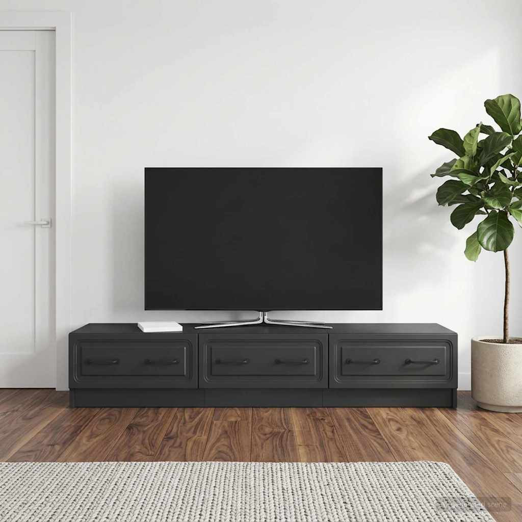 vidaXL TV-Schränk Schwarz 147 x 34,5 x 27 cm Holzwerkstoff