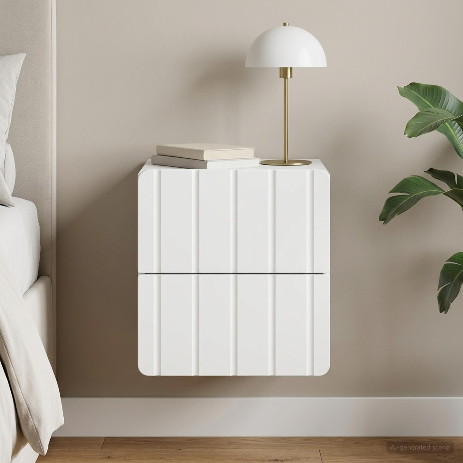 vidaXL Wandmontierter Nachttisch Weiß 33 x 34,5 x 43 cm Holzwerkstoff