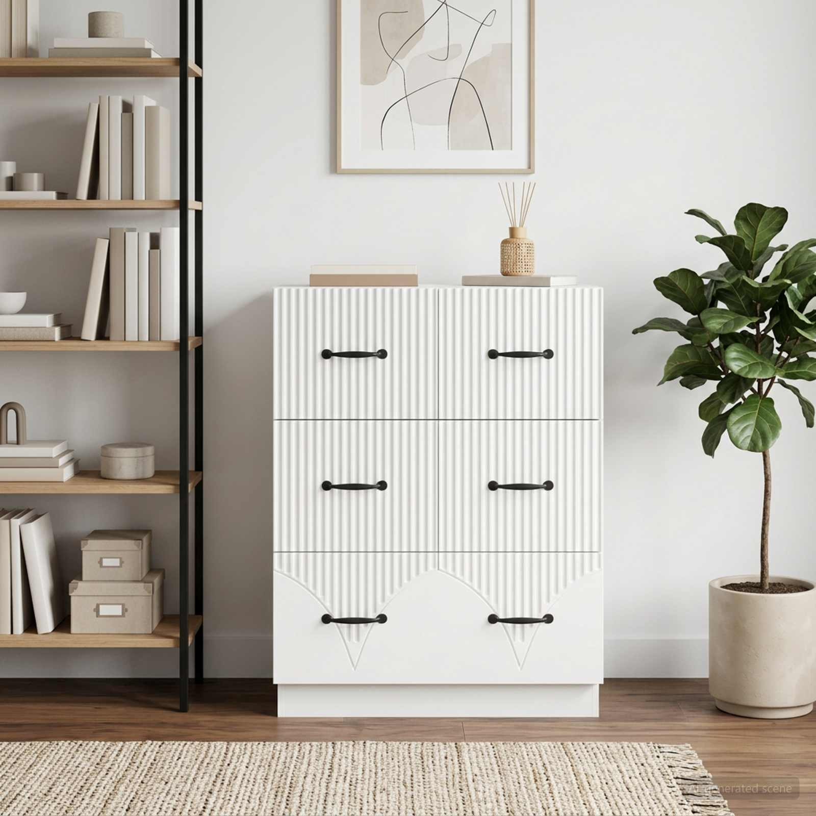 vidaXL Schubladenschrank Weiß 66 x 34,5 x 87 cm Holzwerkstoff