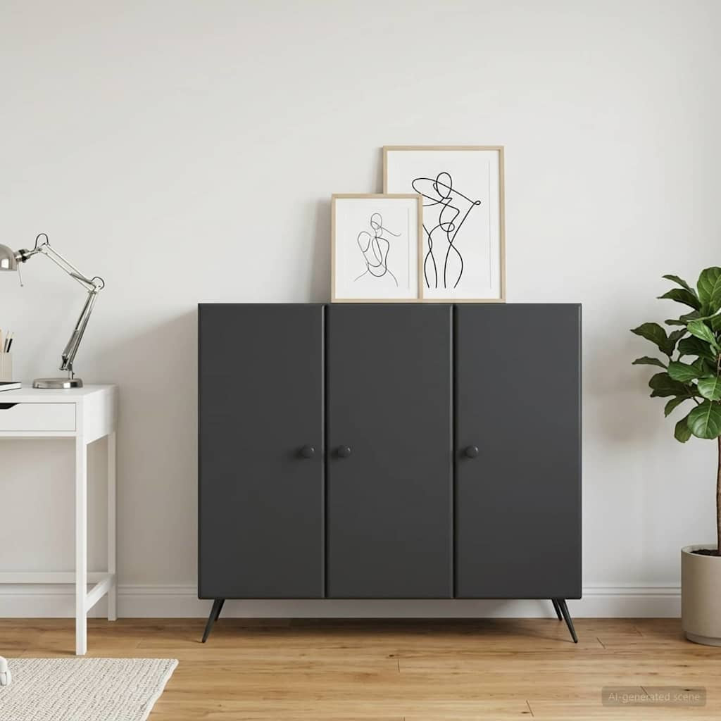 vidaXL Sideboard Schwarz 89 x 34,5 x 80 cm Holzwerkstoff