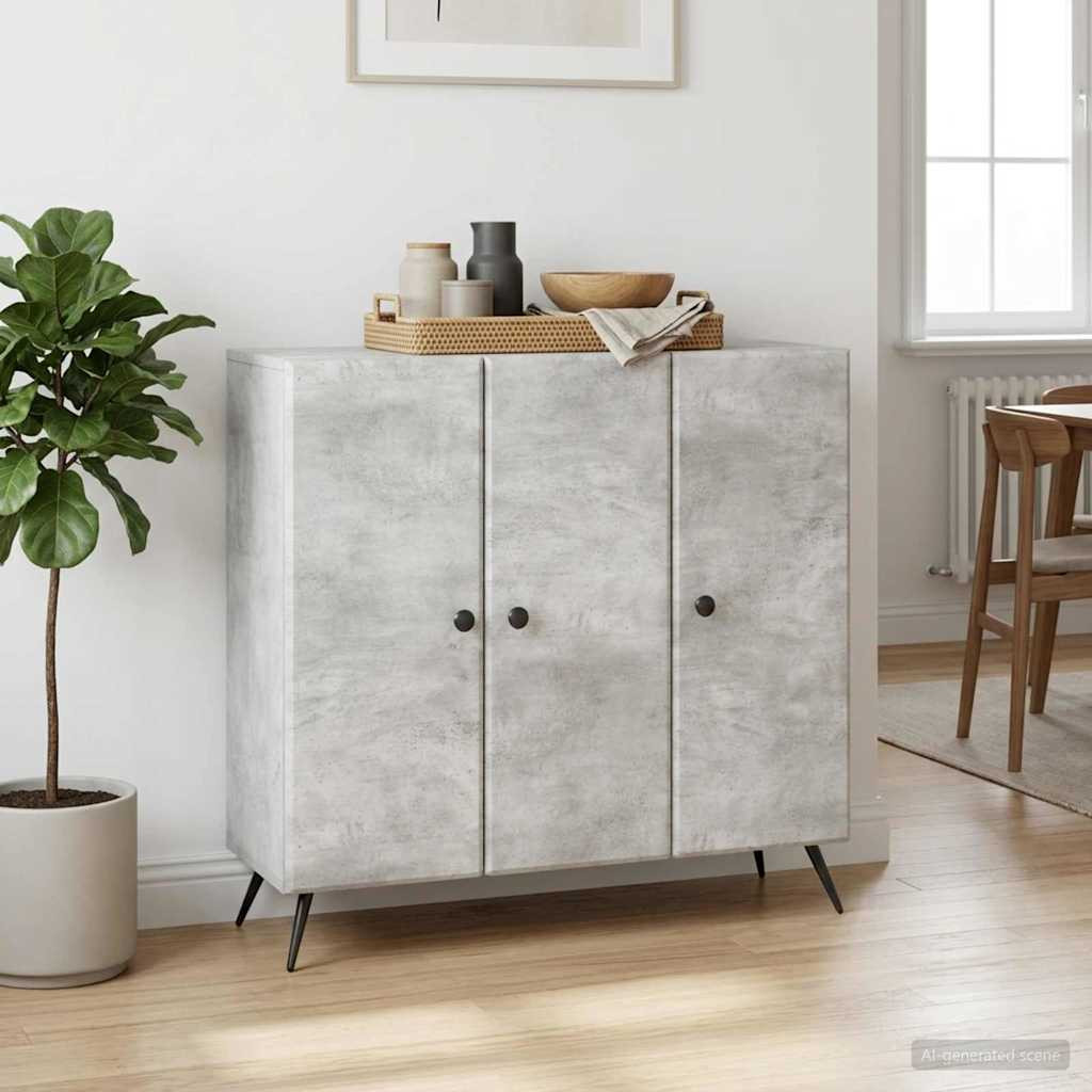 vidaXL Sideboard Betongrau 89 x 34,5 x 80 cm Holzwerkstoff