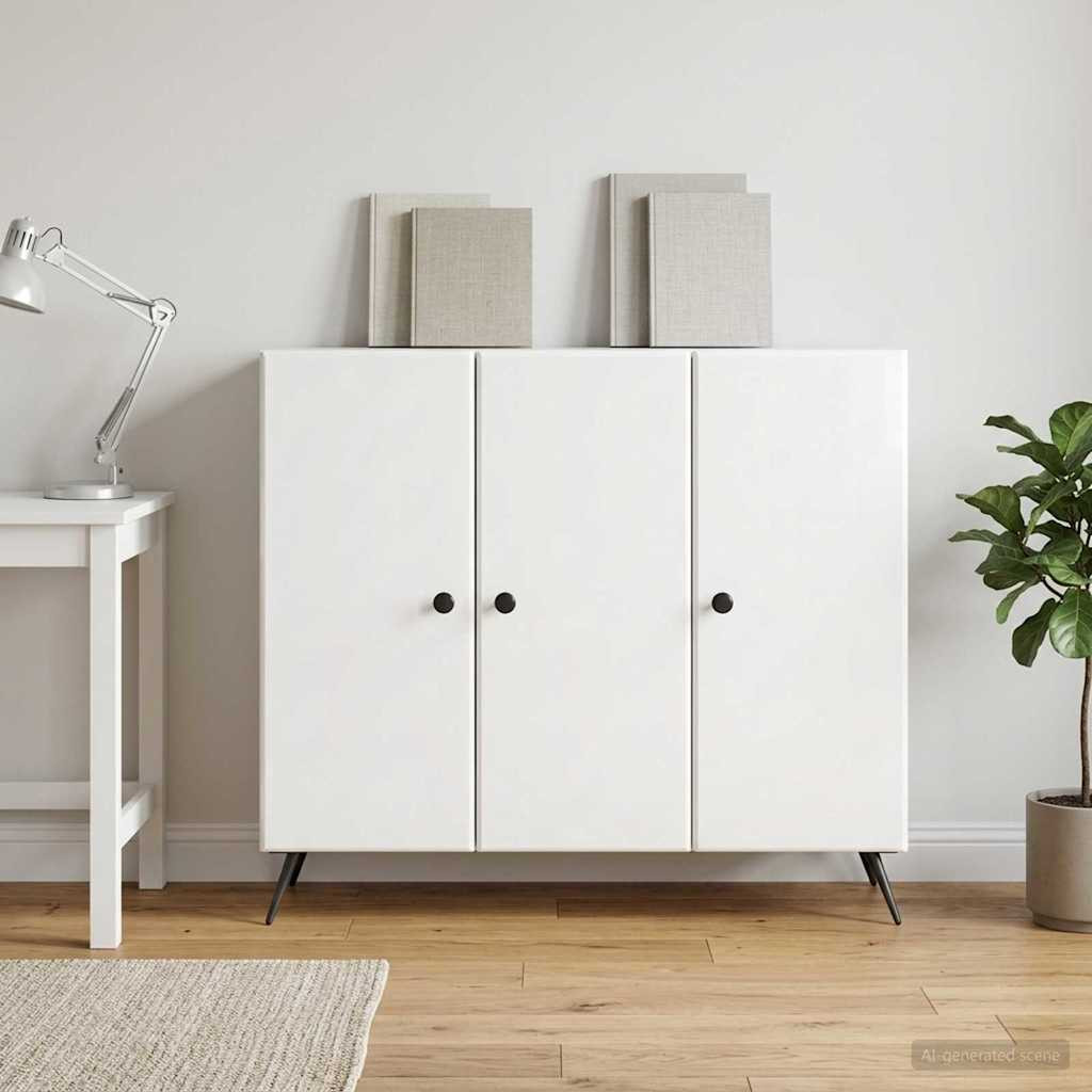 vidaXL Sideboard Hochglanz Weiß 89 x 34,5 x 80 cm Holzwerkstoff