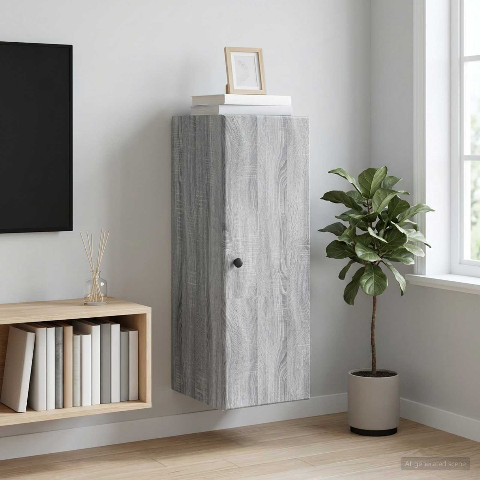 vidaXL Wandschrank Grau Sonoma 33 x 34,5 x 90 cm Holzwerkstoff