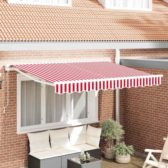 vidaXL Markisenrahmen Rot und Weiß 250 x 200 cm