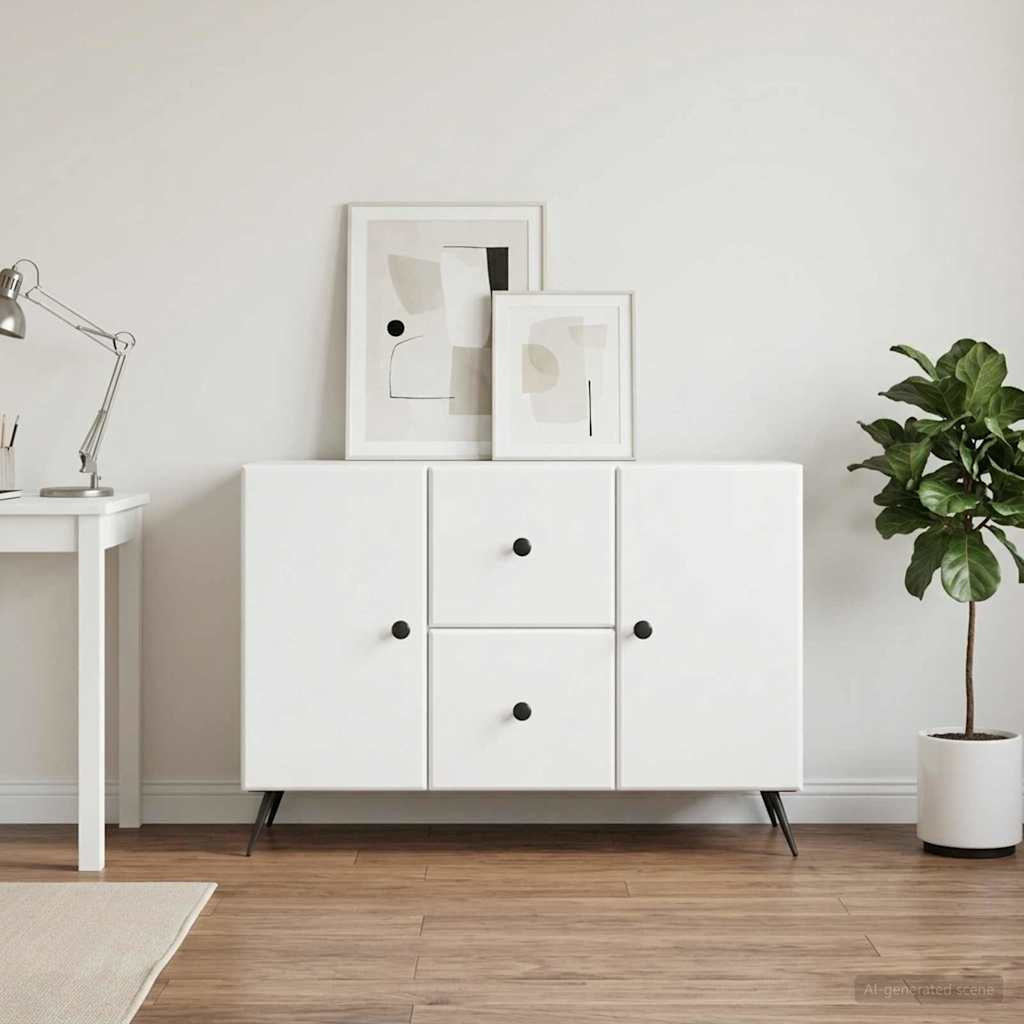 vidaXL Sideboard Weiß 89 x 34,5 x 60 cm Holzwerkstoff