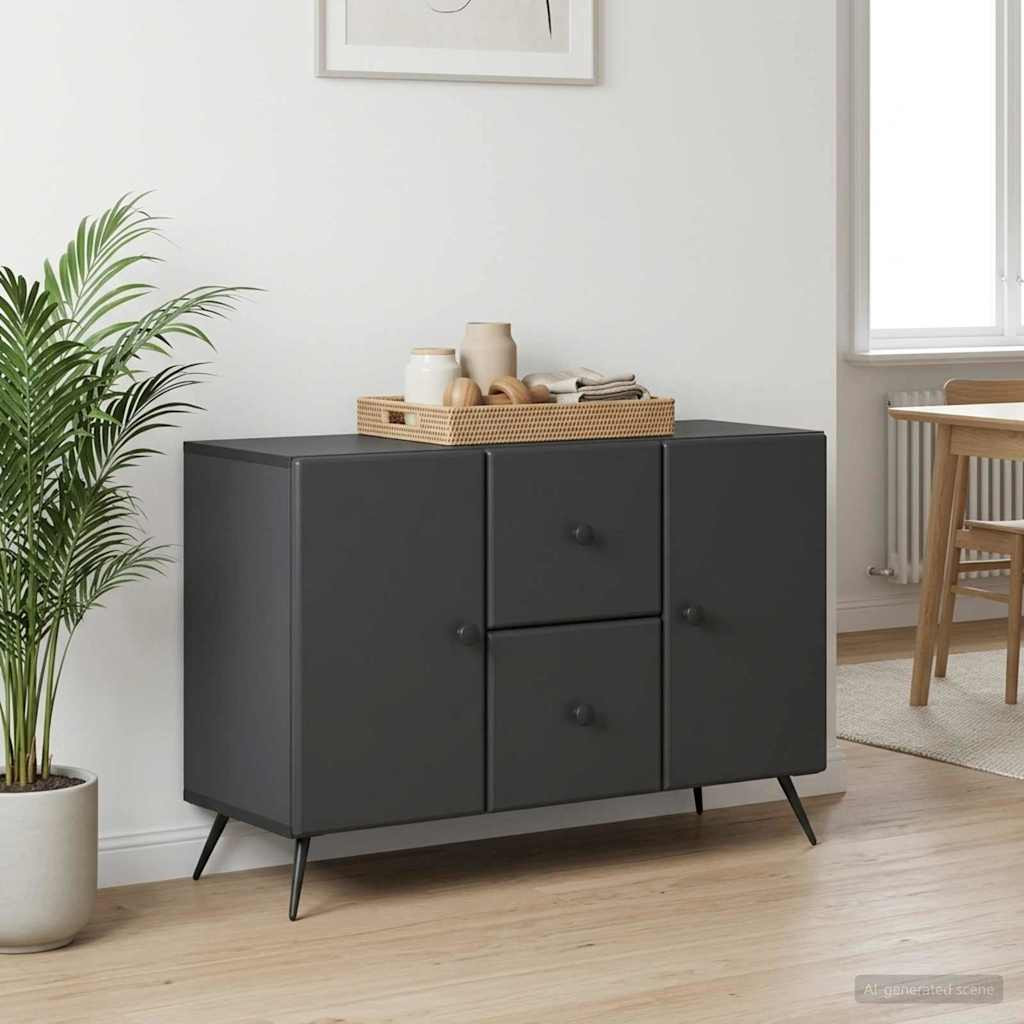 vidaXL Sideboard Schwarz 89 x 34,5 x 60 cm Holzwerkstoff
