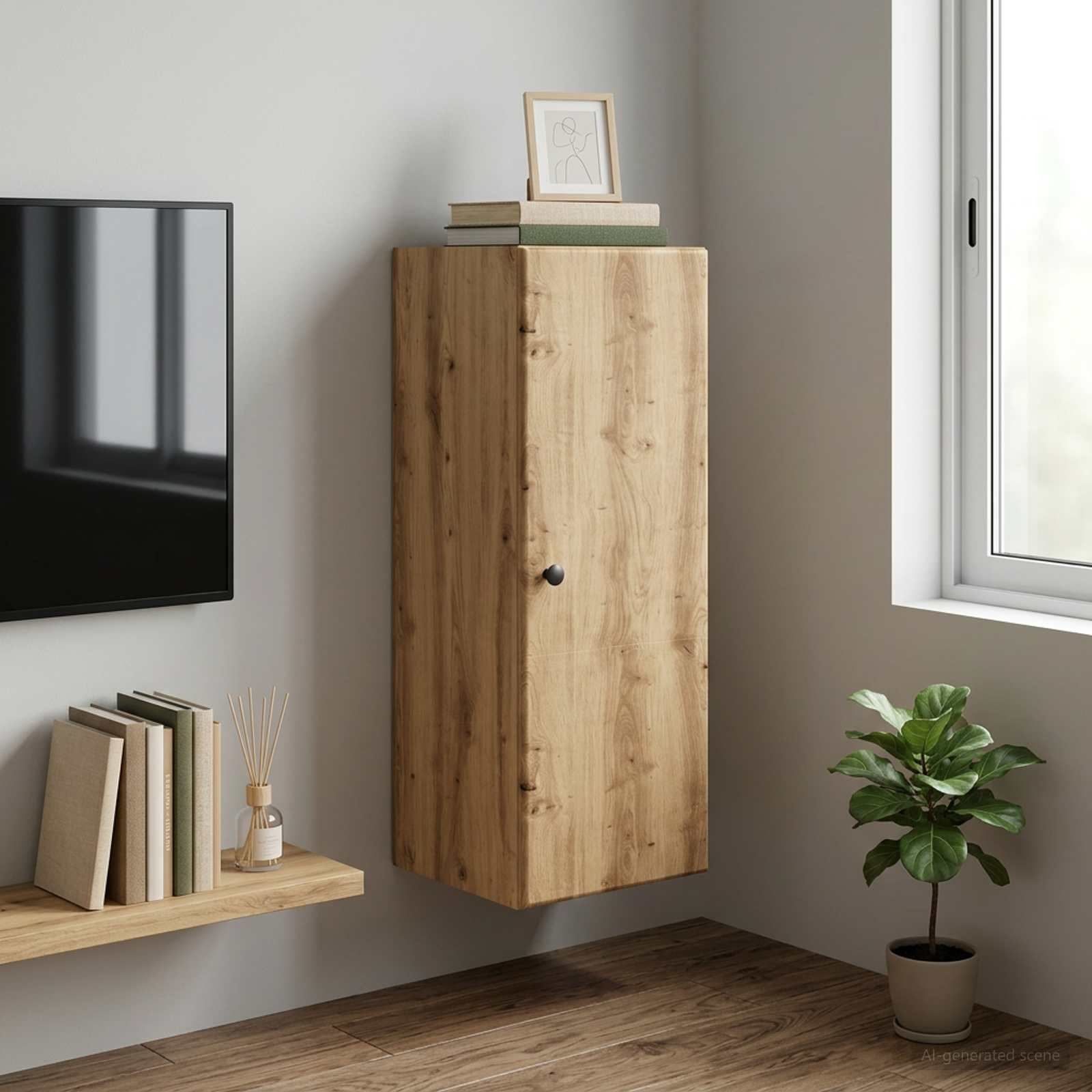 vidaXL Wandschrank 33 x 34,5 x 90 cm Holzwerkstoff Artisan-Eiche