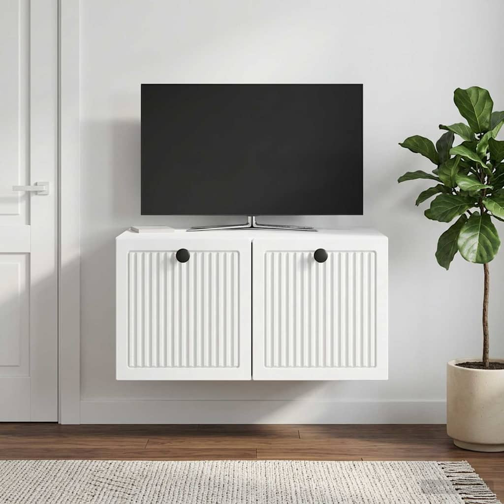 vidaXL Wandmontierter TV-Schrank Weiß 59,5 x 41 x 30 cm Holzwerkstoff