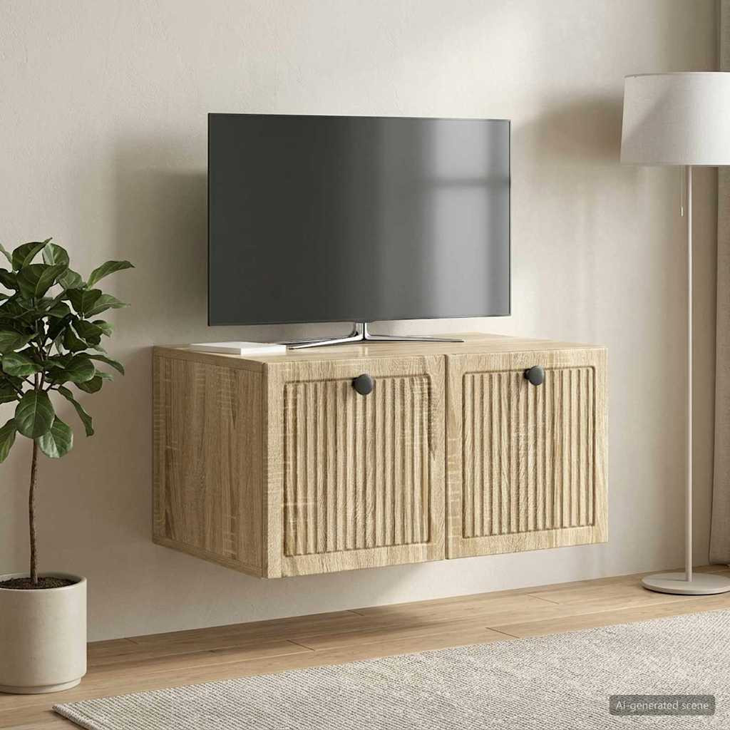 vidaXL Wandmontierter TV-Schrank Sonoma-Eiche 59,5 x 41 x 30 cm