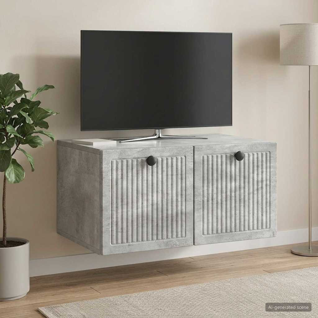 vidaXL Wandmontierter TV-Schrank Betongrau 59,5 x 41 x 30 cm