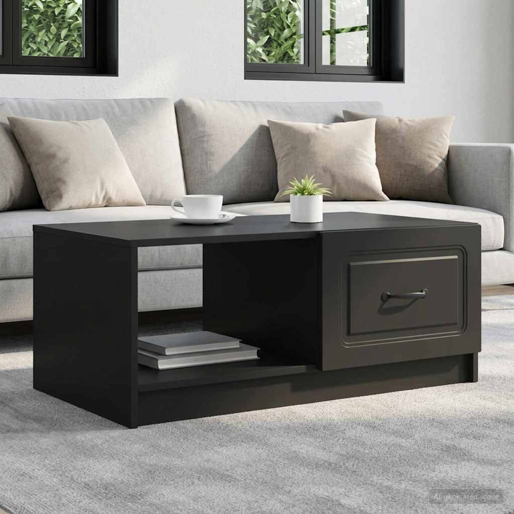 vidaXL Couchtisch Schwarz 90 x 50 x 37 cm Holzwerkstoff