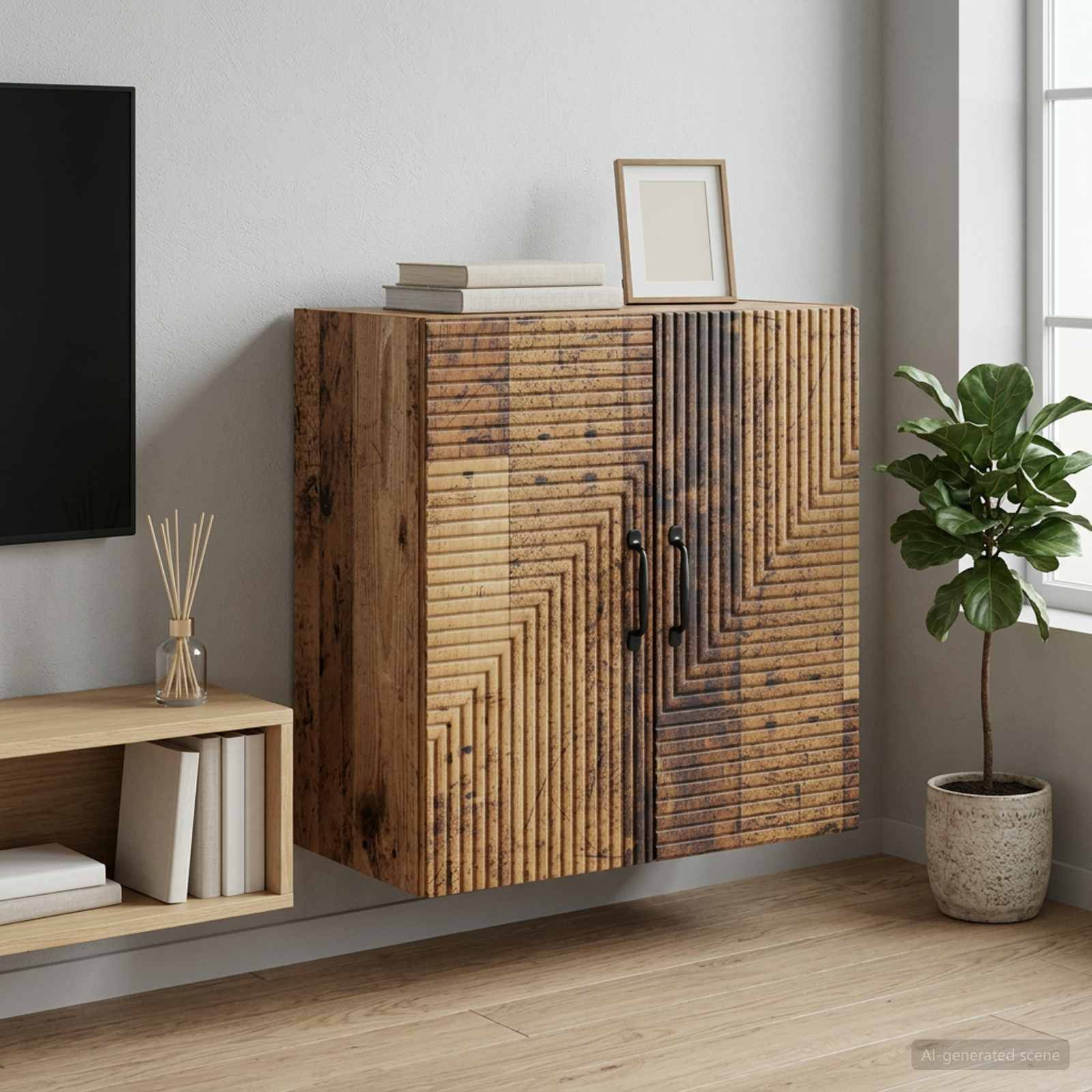vidaXL Wandschrank Altholz 59 x 31 x 60 cm Holzwerkstoff