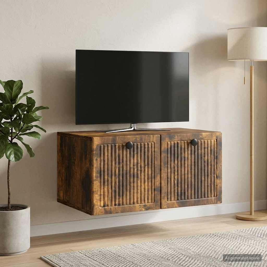vidaXL Wandmontierter TV-Schrank Geräucherte Eiche 59,5 x 41 x 30 cm