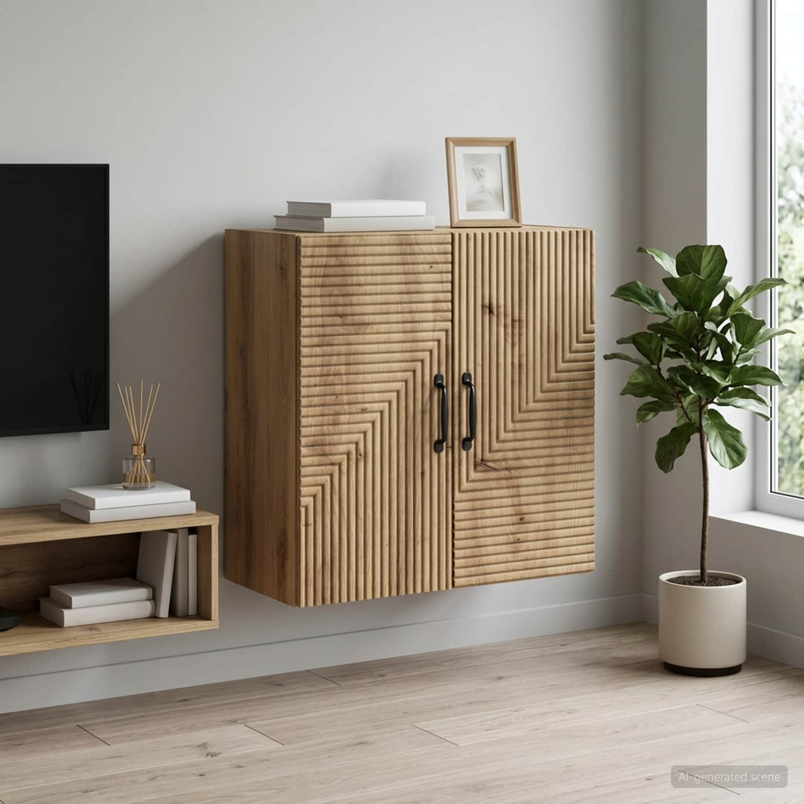 vidaXL Wandschrank 59 x 31 x 60 cm Holzwerkstoff Artisan-Eiche