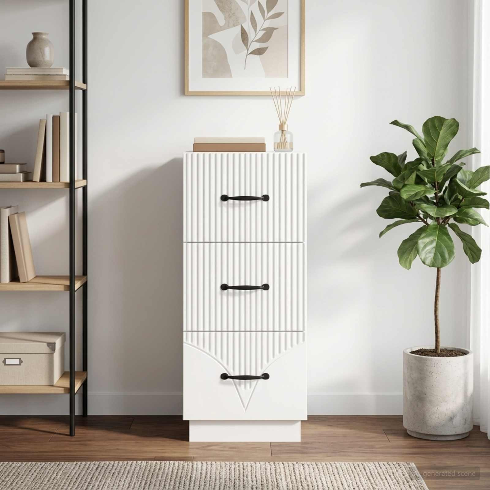 vidaXL Schubladenschrank Weiß 33 x 34,5 x 87 cm Holzwerkstoff
