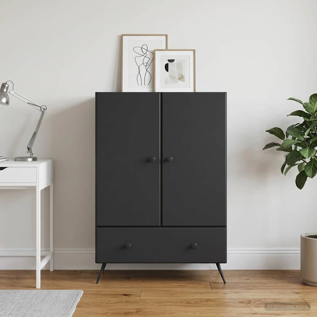 vidaXL Sideboard Schwarz 66 x 34,5 x 95 cm Holzwerkstoff