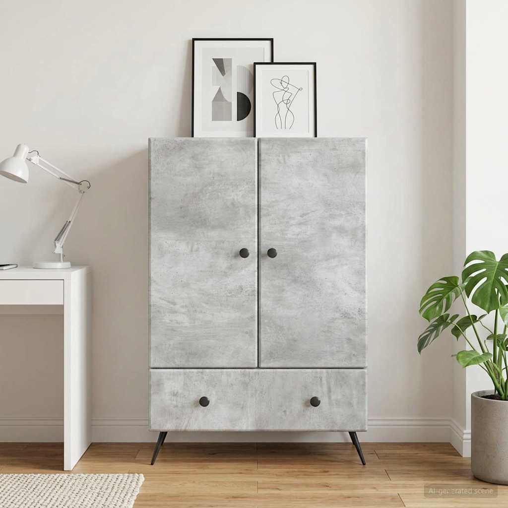 vidaXL Sideboard Betongrau 66 x 34,5 x 95 cm Holzwerkstoff