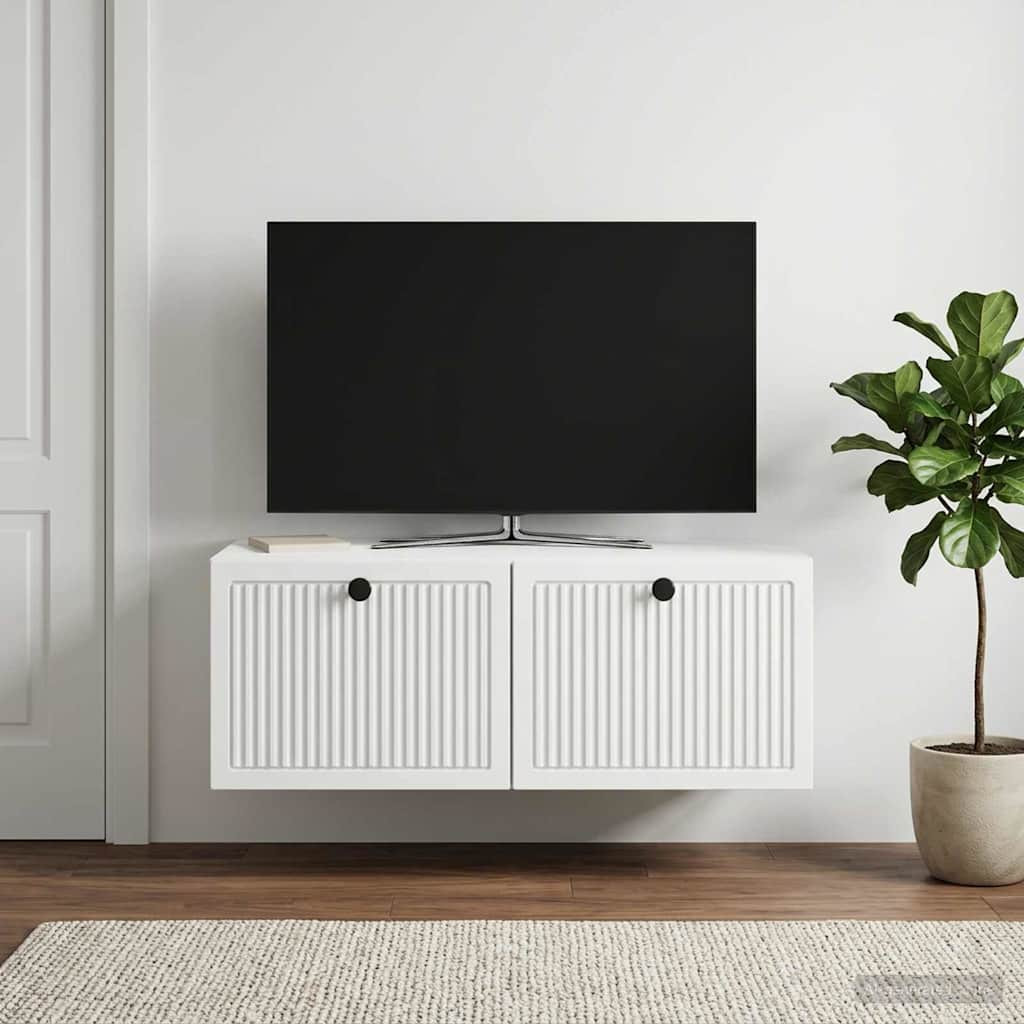 vidaXL Wandmontierter TV-Schrank Weiß 78,5 x 41 x 30 cm Holzwerkstoff