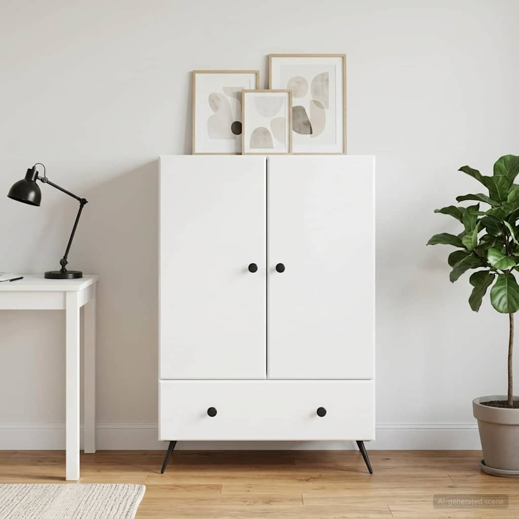 vidaXL Sideboard Hochglanz Weiß 66 x 34,5 x 95 cm Holzwerkstoff