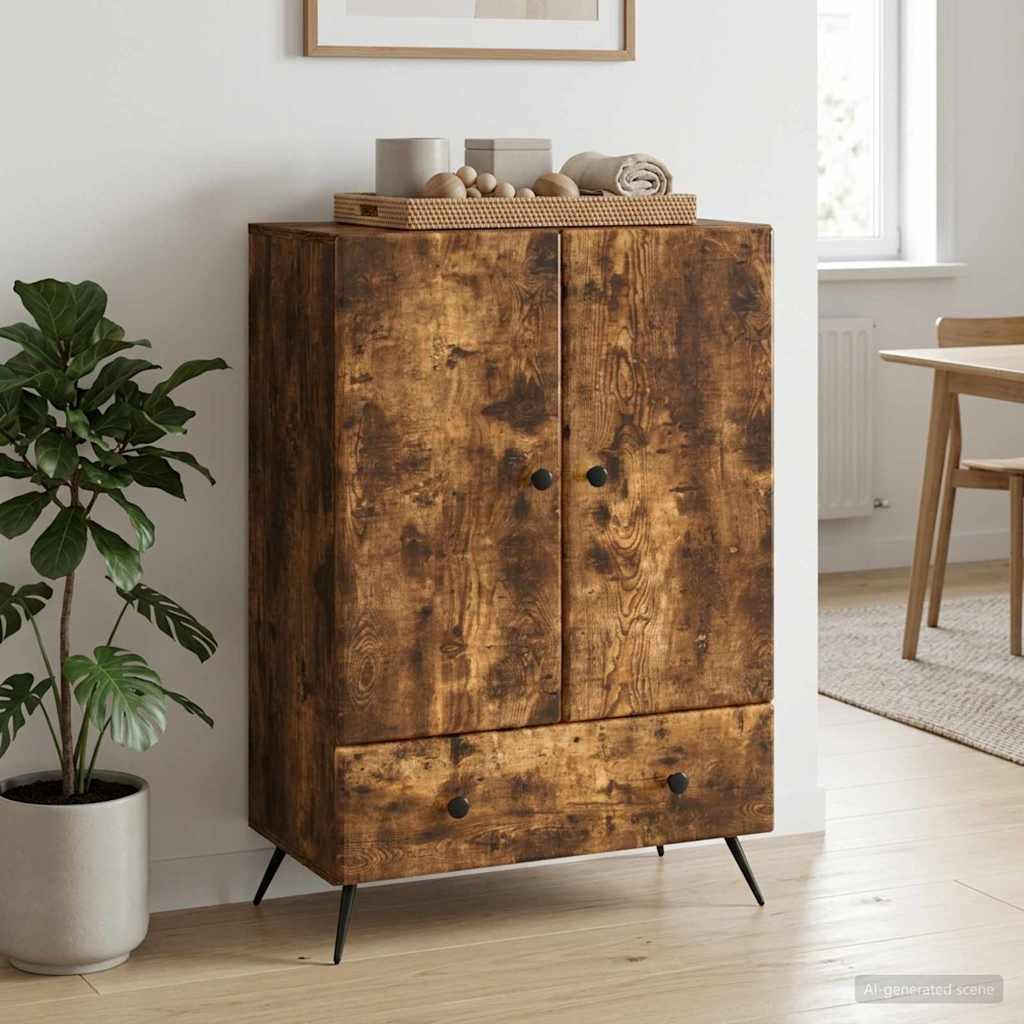 vidaXL Sideboard Geräucherte Eiche 66 x 34,5 x 95 cm Holzwerkstoff