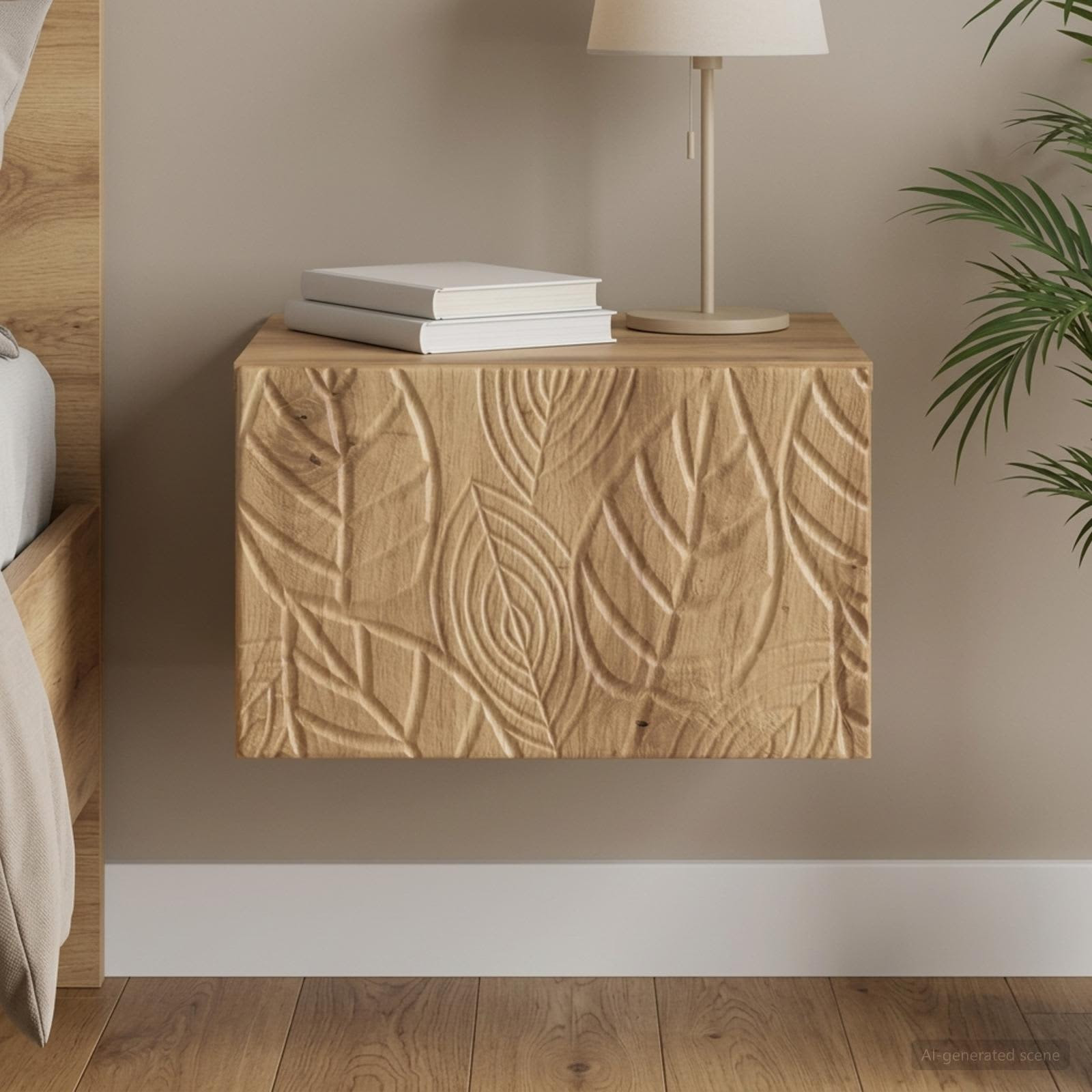 vidaXL Wandmontierter Nachttisch Artisan-Eiche 49 x 34,5 x 20 cm