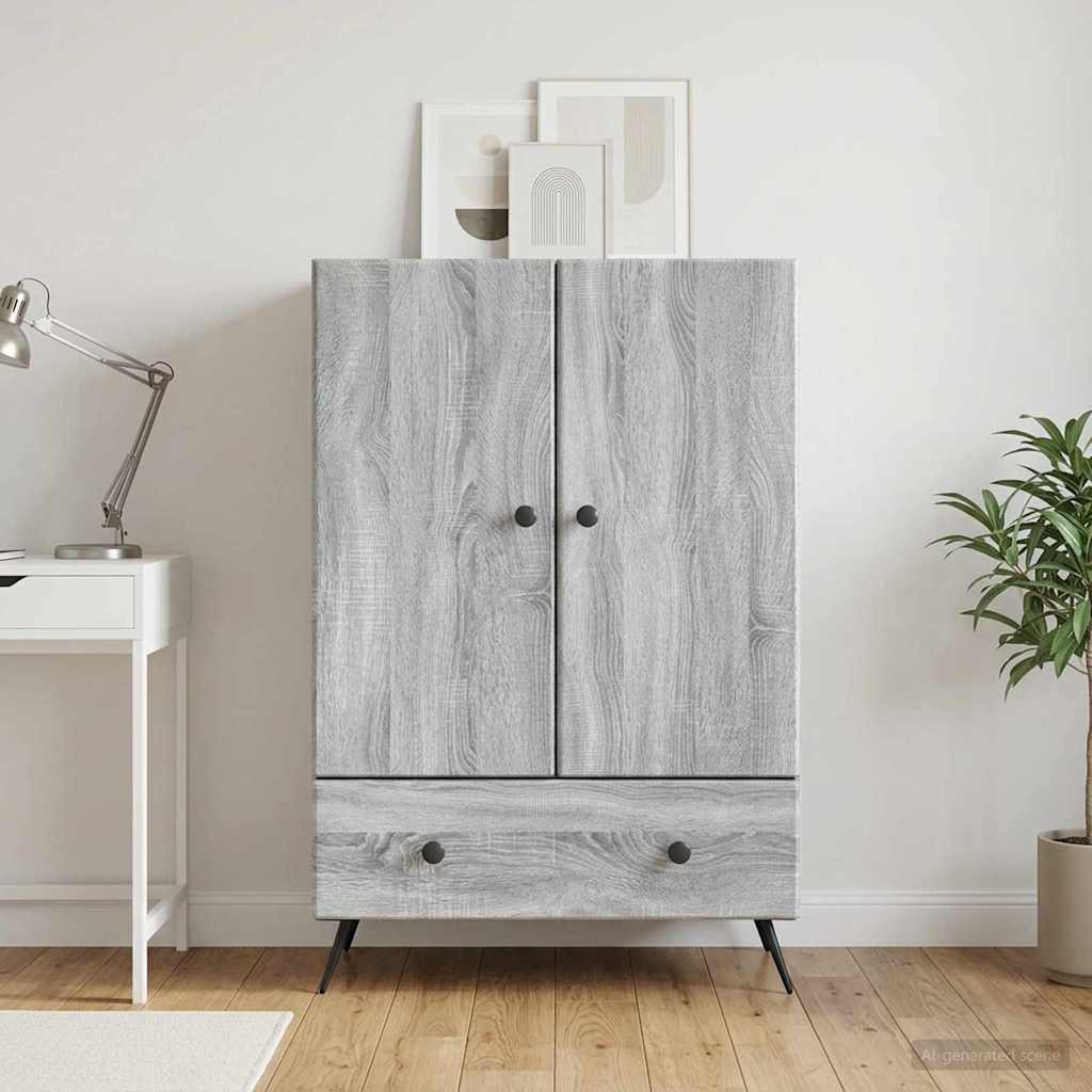 vidaXL Sideboard Graues Sonoma 66 x 34,5 x 95 cm Holzwerkstoff